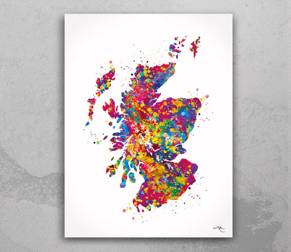 Scotland Map Watercolor Print Map Travel Gift Wall Art Wedding Gift Poster Wall Decor Art Home Decor Housewarming Gift Wall Hanging-1688