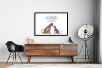 Cat and Dog Friend Quote Watercolor Print Pet Gift Pet Dog Love Friendship Gift Housewarming Gift Pet Wall Art Doglover Gift Veterinary-1637
