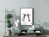 Scuba Divers Couple Mrs And Mrs Watercolor Print Same Sex LGBT Love Wins Two Woman Wall Art Diving Wall Decor Canvas Art Wall Hanging-2268