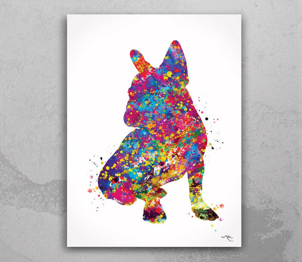 French Bulldog Watercolor Dog Print Frenchie art print Bouledogue Francais Floral Art Pet Doglover Art Friend Animal Dog Poster Dog Art-1555