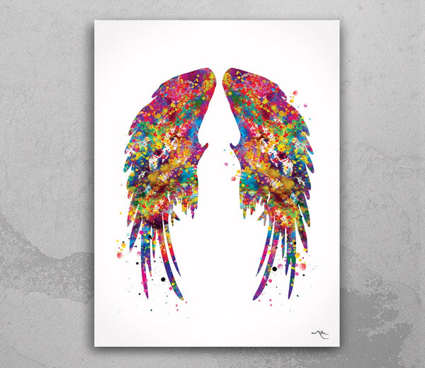 Wings Watercolor Print Angel Wings Feathers Art Print  Boho Wall Art Poster Housewarming Gift Wall Decor Mystic Home Decor Wall Hanging-818