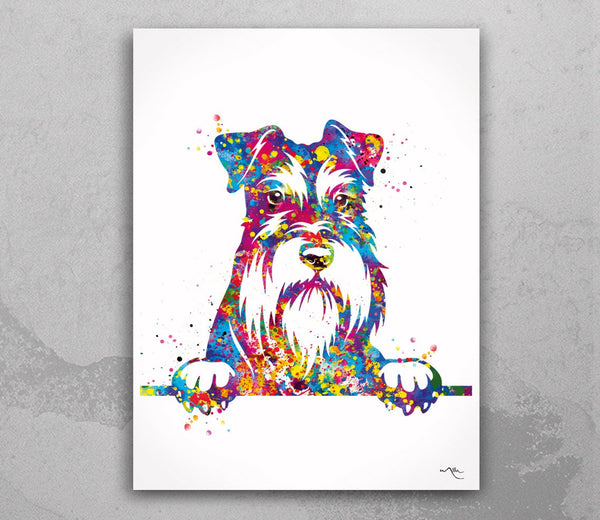 Schnauzer Portrait Watercolor Dog Print Pet Gift Pet Dog Love Puppy Friend Dog Poster Dog Art Dog Wall Art Doglover Gift Animal Poster-1437
