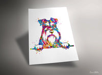 Schnauzer Portrait Watercolor Dog Print Pet Gift Pet Dog Love Puppy Friend Dog Poster Dog Art Dog Wall Art Doglover Gift Animal Poster-1437