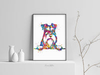 Schnauzer Portrait Watercolor Dog Print Pet Gift Pet Dog Love Puppy Friend Dog Poster Dog Art Dog Wall Art Doglover Gift Animal Poster-1437