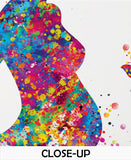 Pregnant Mom and Butterfly Watercolor Print Pregnancy Gift Obstetrician Nursing Baby Shower New Mum Art Clinic Midwife Gift OBGYN Gift-1331