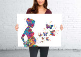 Pregnant Mom and Butterfly Watercolor Print Pregnancy Gift Obstetrician Nursing Baby Shower New Mum Art Clinic Midwife Gift OBGYN Gift-1331