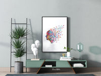 Free Mind Watercolor Print Flying Birds Painting Meditation Freedom Yoga Print Psychology Clinic Therapy Yoga Original Design Nirvana-1014
