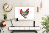 Chicken Watercolor Print Chicken Art Print House Warming Gift Pet Gift Animal Love Nursery Animal Decor Poster Farm Animal Poster-505