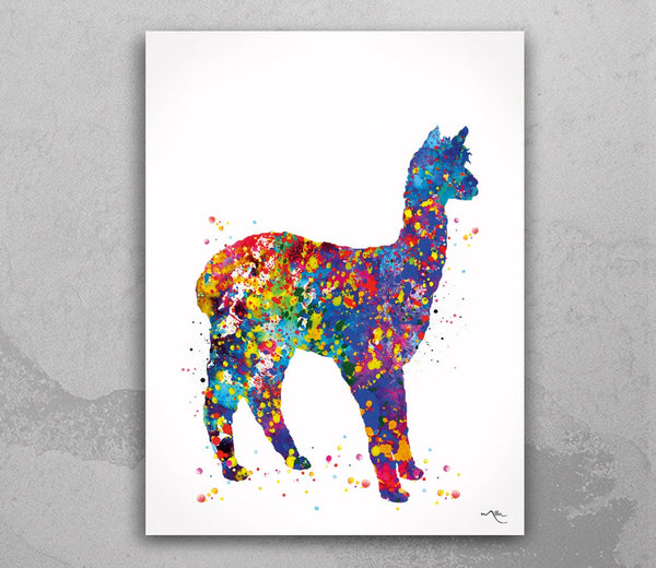 Alpaca Llama Watercolor Print Painting Lama Housewarming Gift For Kids Nursery Wall Art Teen Bedroom Decor Home Decor Wall Hanging-2291