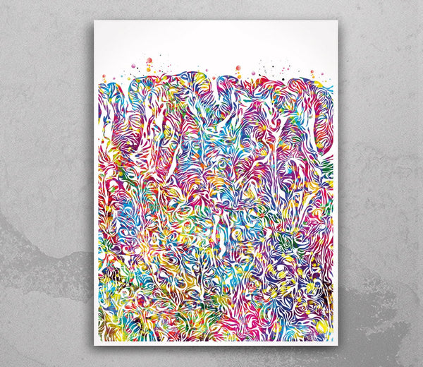 Stomach Structure Watercolor Print Human Organs Gastrointestinal Clinic Decor Histology Art Gastroenterology Gastroenterologist Gift-2292