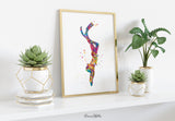 Scuba Diving Watercolor Print Diver Girl Gift Wedding Gift Scuba Diving Art Scuba Poster Teen Room Sport Home Decor Wall Hanging Poster-566