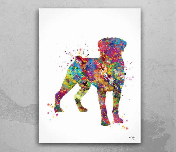 Rottweiler Dog Colored Watercolor Print Rottweiler Poster Gift Doglover Puppy Friend Security Dog Bodyguard Animal Dog Poster Dog Art-1506