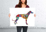 Greyhound Painting, Greyhound Watercolor, Greyhound Print, Greyhound Gift, Dog Lover, Animal Print, Dog Poster, Greyhound Art, Dog Art-886