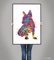 French Bulldog Watercolor Dog Print Frenchie art print Bouledogue Francais Floral Art Pet Doglover Art Friend Animal Dog Poster Dog Art-1555