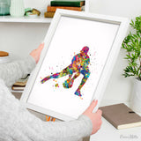 Baseball Player Girl Watercolor Print Set Softball Player Female Woman Pitcher Catcher  Print Set Baseball Poster Gift Sport Wall Art-1052