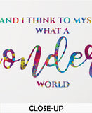 Elephants Family Watercolor Print Mom and four Baby What a Wonderful World Quote Wedding Gift Wall Art Anniversary Wall Art Baby Shower-2286