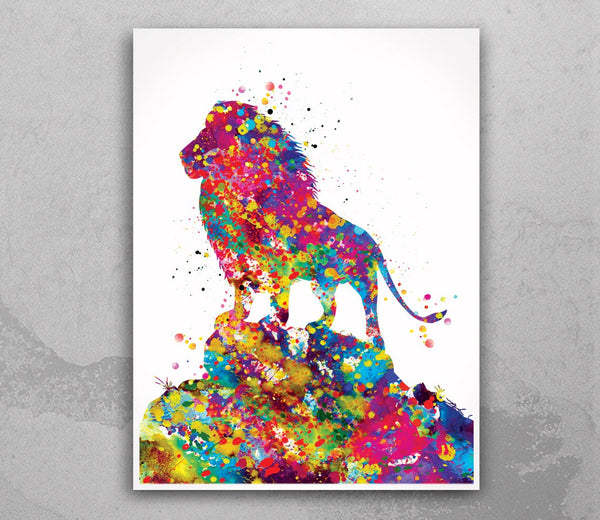 Lion Watercolor Print Baby Shower Wall Decor Art For Boys Nursery Animal Print Kids Room Decor Wall Hanging Animal Love Safari Wildlife-86