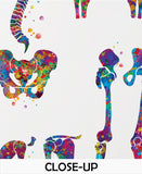 Skeletal System Watercolor Print Human Body Anatomy Art Medical Art Medicine Skull Art Wall Hanging Graduation Gift Clinic Decor Gift-1025