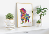 Shih Tzu Art Watercolor Print Dog Lovers Gift Dog Shih Tzu Dog Art Print Nursery Wall Art Paw Prints Wall Decor Home Decor Wall Hanging-714