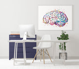 Brain Anatomy Watercolor Print Medical Art Science Art Graduation Gift Anatomy Neurology Human Brain Nurse Science Poster Psychological-972