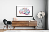 Brain Anatomy Watercolor Print Medical Art Science Art Graduation Gift Anatomy Neurology Human Brain Nurse Science Poster Psychological-972