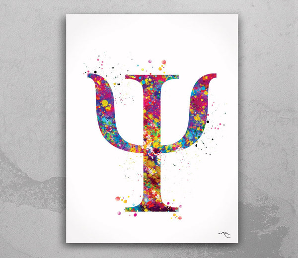 Psychology Symbol Watercolor Print Psychiatry Wall Art Psychotherapist Psychologist Gift Medical Art Clinic Decor Psychotherapy Decor-251