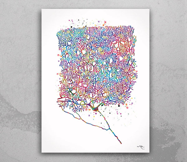 Purkinje Cell Purkinje Neuron Watercolor Print Art Science Art Neurology Medical Art Brain  Neuroscience Neurologist Clinic Office Decor-170