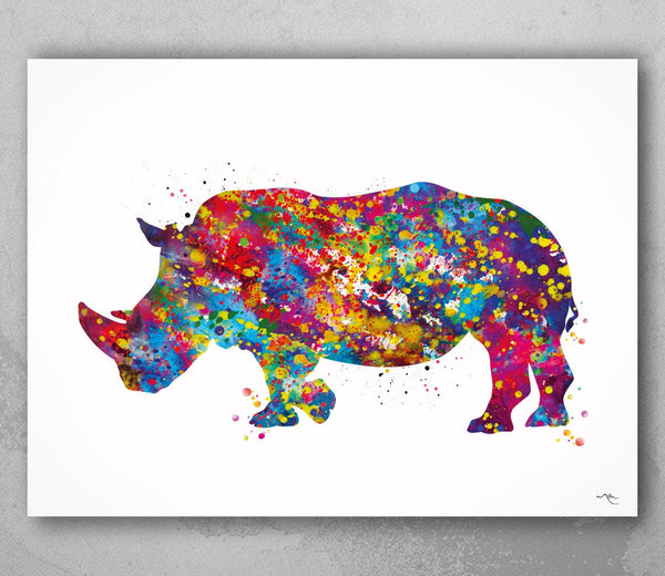 Rhinoceros Art Watercolor Print Rhino Print Watercolor Wall Art Wall Decor Art Home Decor Travel Wildlife Safari Gift Nursery Wall Decor-779