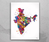 India Map Watercolor Print New Delhi Wall Art Wedding Gift Honeymoon Gift Map Wall Hanging Country Travel Poster Yoga Home Wall Decor-1157
