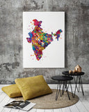 India Map Watercolor Print New Delhi Wall Art Wedding Gift Honeymoon Gift Map Wall Hanging Country Travel Poster Yoga Home Wall Decor-1157