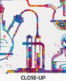 Chemistry Laboratory Watercolor Print Chemistry Lab Medical Art Microbiology Cool Science Chemist Gift Clinic Scientific Tools Wall Art-2317