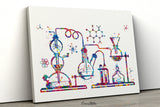 Chemistry Laboratory Watercolor Print Chemistry Lab Medical Art Microbiology Cool Science Chemist Gift Clinic Scientific Tools Wall Art-2317