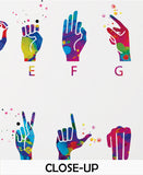 Sign Language Alphabet Watercolor Print American Sign Language Hand Signing Deaf ASL Fingerspelling Poster Manual Alphabet Medical Art-1338