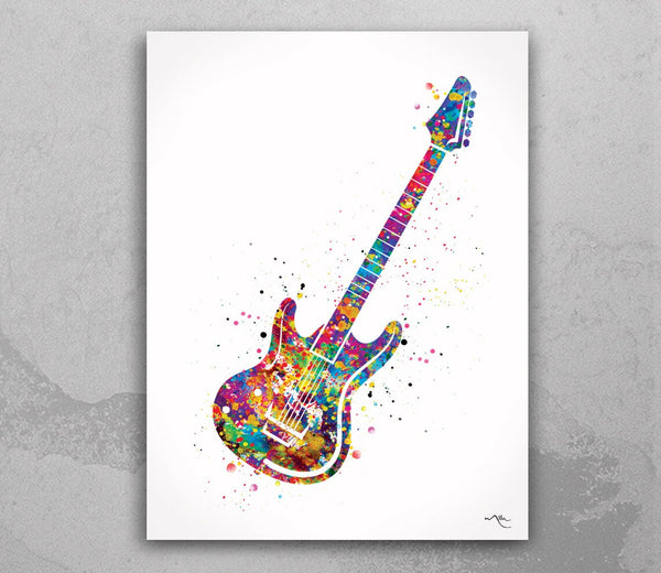 Electric Guitar Watercolor Print Music Telecaster Instrument Wall Art Poster Music Art Wall Decor Art Dorm Rocker Teen Room Wall Hanging-327