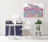 Eczema Pathology Watercolor Print Epidermis Histology Dermatology Skin Cell Clinic Medical Art Dermatologist Office Skin Diseases Art-2322