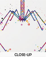 Bacteriophage Watercolor Print Virus Medical Art T-Cell Biotech Wall Art Bioscience Microbiology Bacteria Biology Microscopy Science Art-196
