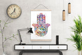 Hamsa Hand Watercolor Art Print Evil Eye Wall Art Kabbalah Hand Poster Art Wedding Gift Protection Poster Protective Hand Wall Hanging-996