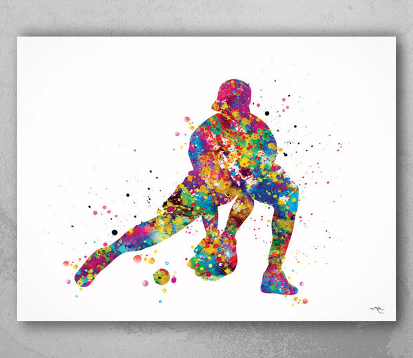Baseball Player Watercolor Print Softball Catcher Print Baseball Art Wall Baseball Poster Softball Gift Sport Decor Gift Sport Wall Art-1050