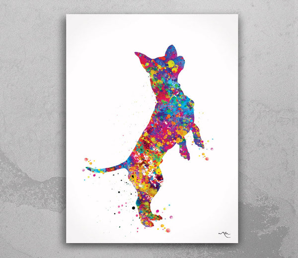 Chihuahua Dog Watercolor Print Chihuahua Playing Poster Gift Pet Dog Love Puppy Friend Animal Doglover Poster Decor Animal Art Dog Art-1508
