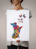 Corgi and Butterfly Watercolor Dog Print Dog Art Gift Pet Dog Love Pet Nursery Animal Dog Poster Cardigan Welsh Dog Art Doglover Gift-1635