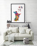 Corgi and Butterfly Watercolor Dog Print Dog Art Gift Pet Dog Love Pet Nursery Animal Dog Poster Cardigan Welsh Dog Art Doglover Gift-1635