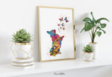 Corgi and Butterfly Watercolor Dog Print Dog Art Gift Pet Dog Love Pet Nursery Animal Dog Poster Cardigan Welsh Dog Art Doglover Gift-1635