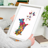 Corgi and Butterfly Watercolor Dog Print Dog Art Gift Pet Dog Love Pet Nursery Animal Dog Poster Cardigan Welsh Dog Art Doglover Gift-1635