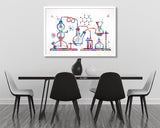 Chemistry Laboratory Watercolor Print Chemistry Lab Medical Art Microbiology Cool Science Chemist Gift Clinic Scientific Tools Wall Art-2317