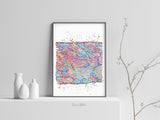 Cross Section of the Skin Watercolor Print Epidermis Histology Dermatology Art Skin Cell Medical Art Dermatologist Gift Clinic Decor-1159