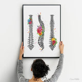 Spine Floral Watercolor Print Human Spine Anatomy Flowers Medical Art Medicine Neurology Neurosurgeon Neurologist Doctor Clinic Office-1358