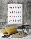 Sign Language Alphabet Watercolor Print American Sign Language Hand Signing Deaf ASL Fingerspelling Poster Manual Alphabet Medical Art-1338