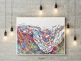 Dermatology Art Watercolor Print Fungal Histology Science Epidermis Nail Disease Dermatology Medical Art Dermatologist Clinic Decor-2351