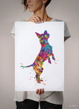 Chihuahua Dog Watercolor Print Chihuahua Playing Poster Gift Pet Dog Love Puppy Friend Animal Doglover Poster Decor Animal Art Dog Art-1508