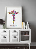 Caduceus WHNP Watercolor Print Wall Art Nurse Art Registered Nurse Gift Medical Art Science Art Gift Women's Health Nurse Practitioner-452